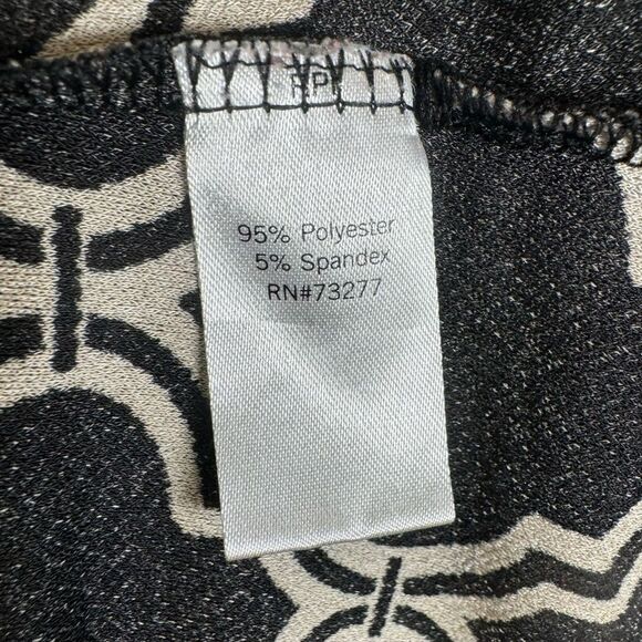 Dana Buchman vneck black and tan geometric print top size large - Picture 5 of 6